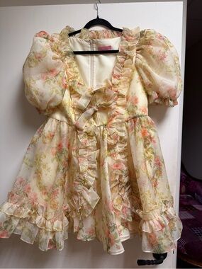 Fanciful Doll Queen Alexandra Mini Duchess Dress with Bow Size 16 EUC